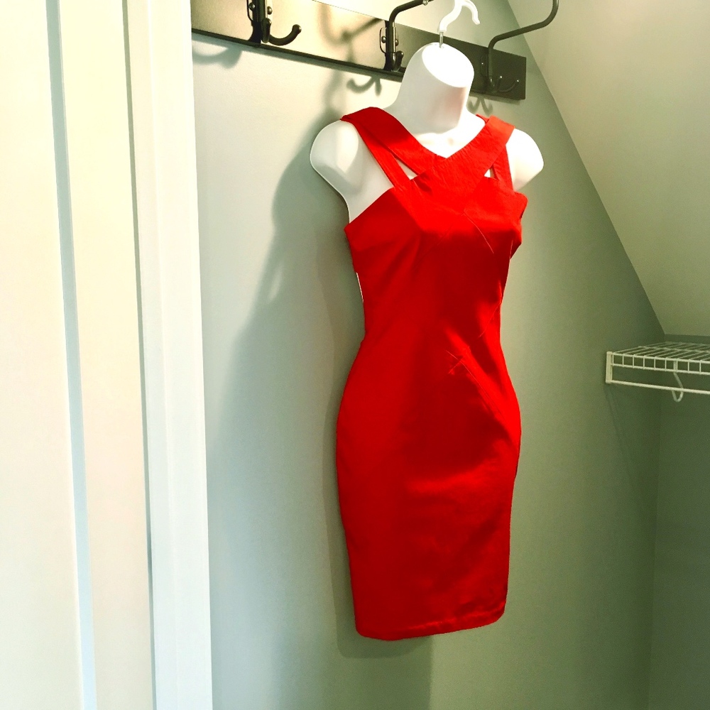 Hybrid Criss Cross Strap Red Dress